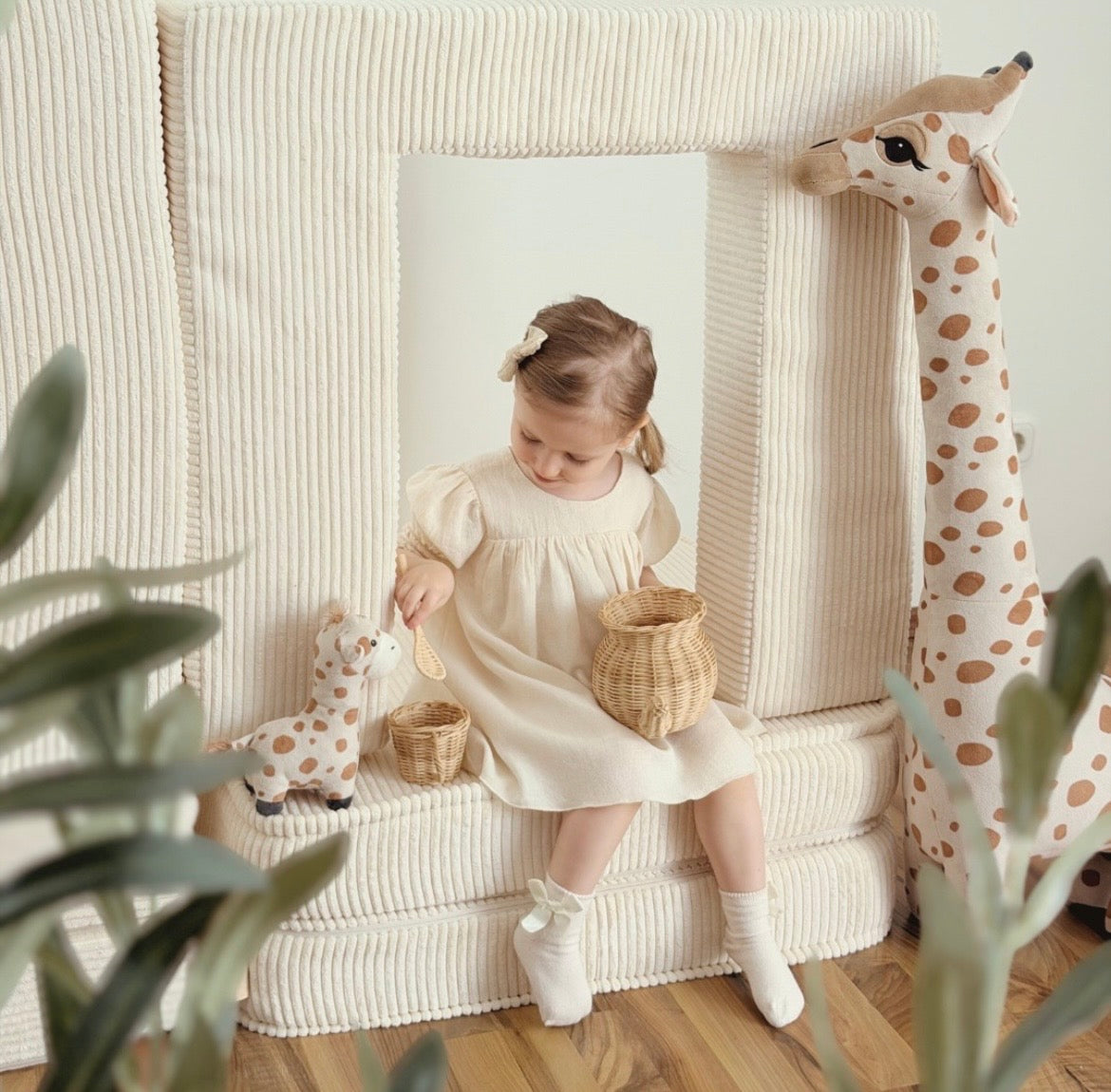 Matelas Arche pour canapé de jeu modulable Premium 160cm en Corduroy à larges côtes Aesthetic