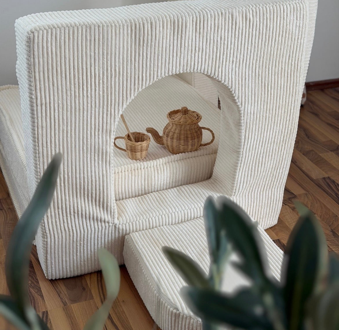 Matelas Arche pour canapé de jeu modulable Premium 160cm en Corduroy à larges côtes Aesthetic