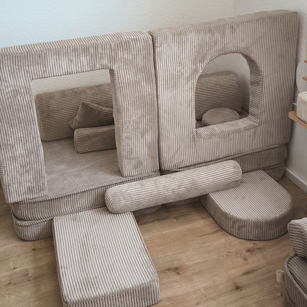 Matelas Arche pour canapé de jeu modulable Premium 160cm en Corduroy à larges côtes Aesthetic