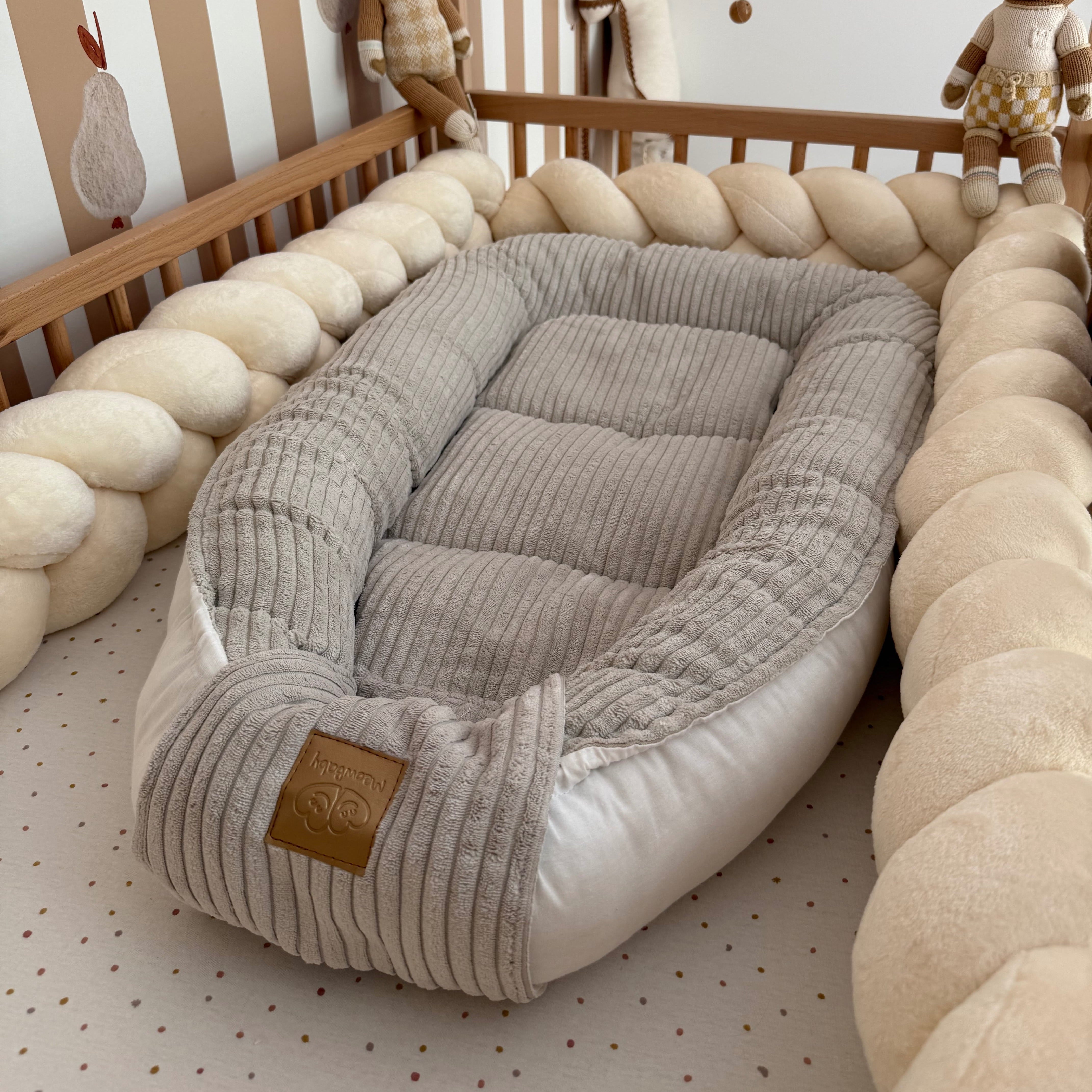 Nid d'ange, réducteur de lit pour bébé en velours Corduroy à larges côtes Aesthetic