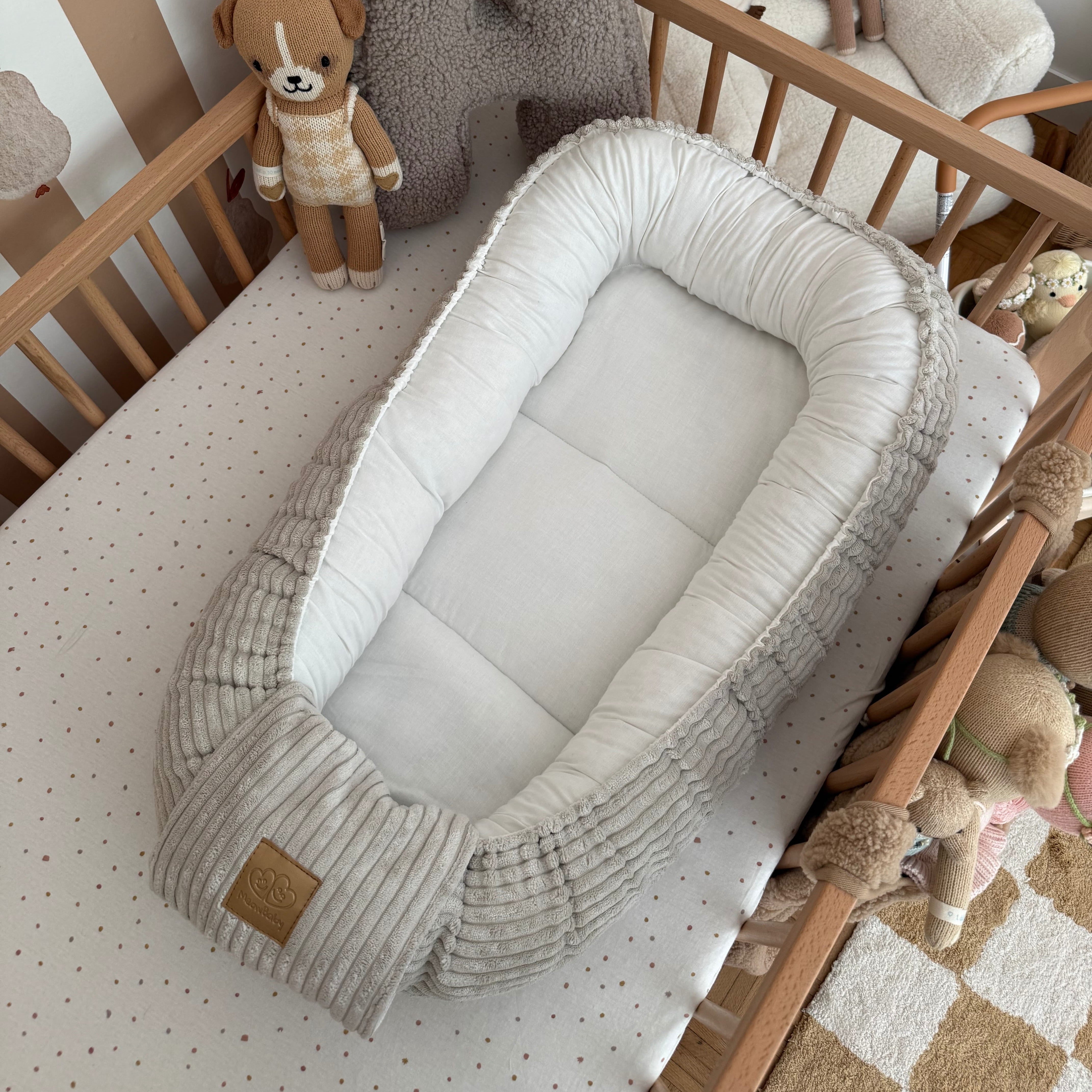 Nid d'ange, réducteur de lit pour bébé en velours Corduroy à larges côtes Aesthetic