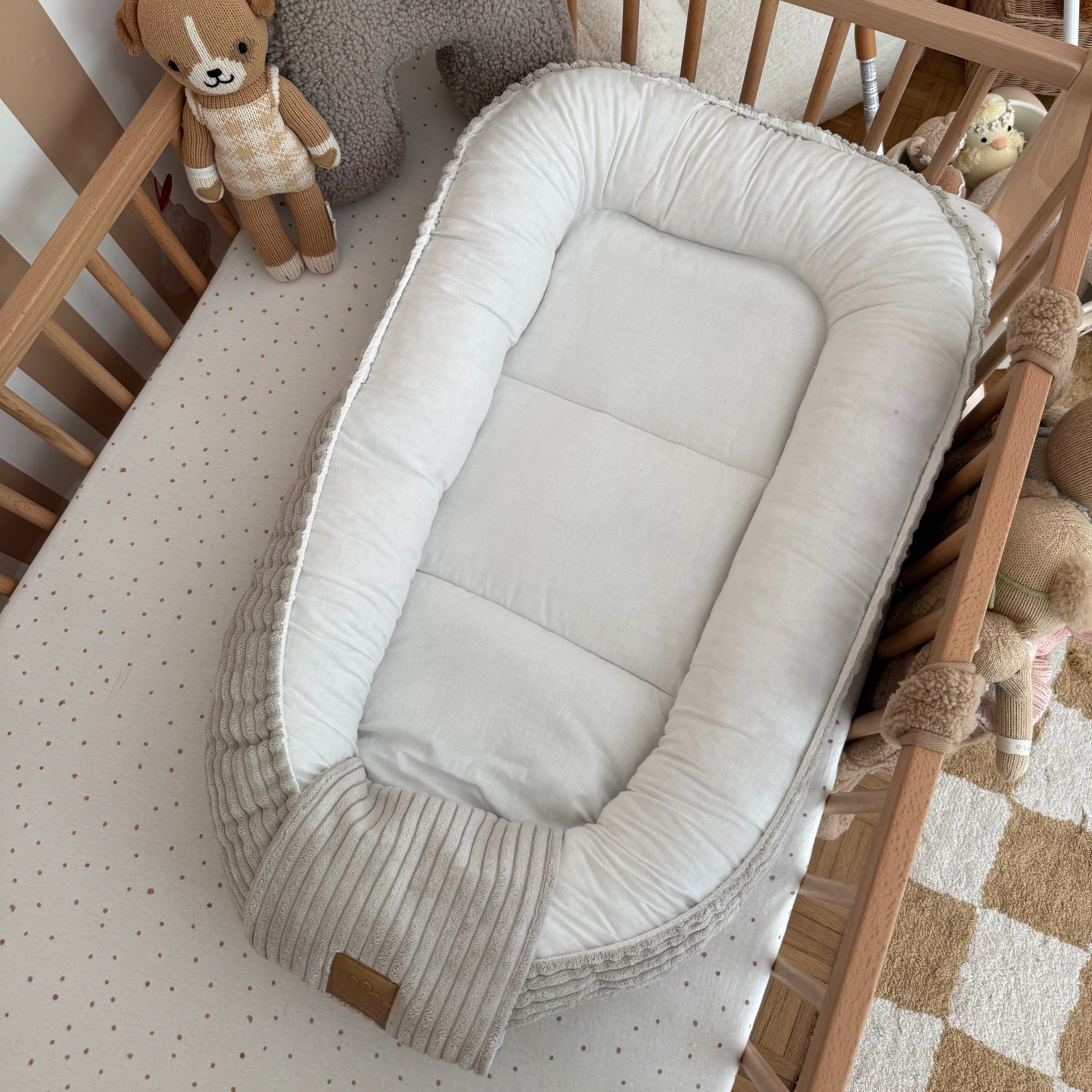 Nid d'ange, réducteur de lit pour bébé en velours Corduroy à larges côtes Aesthetic
