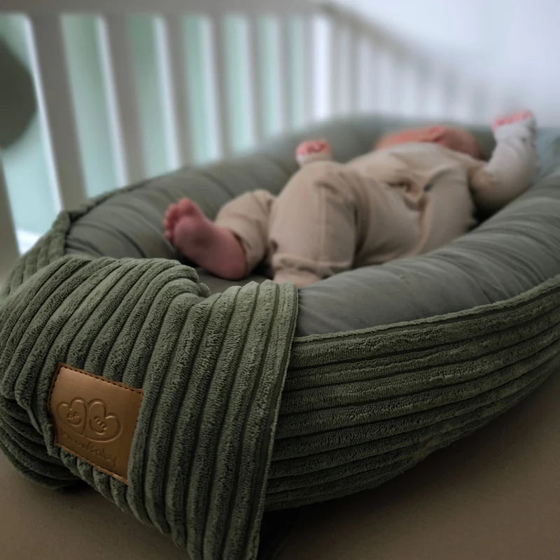 Nid d'ange, réducteur de lit pour bébé en velours Corduroy à larges côtes Aesthetic