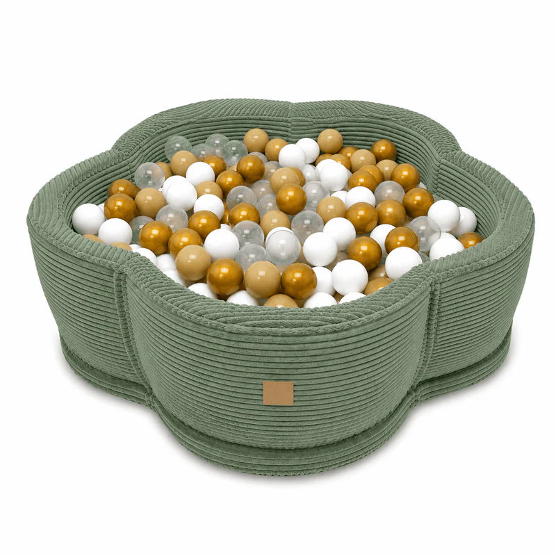 Piscine à balles Fleur 93x30 cm avec son tapis de jeu en velours Aesthetic, 200 balles – Olive | Balles au choix (Copy)