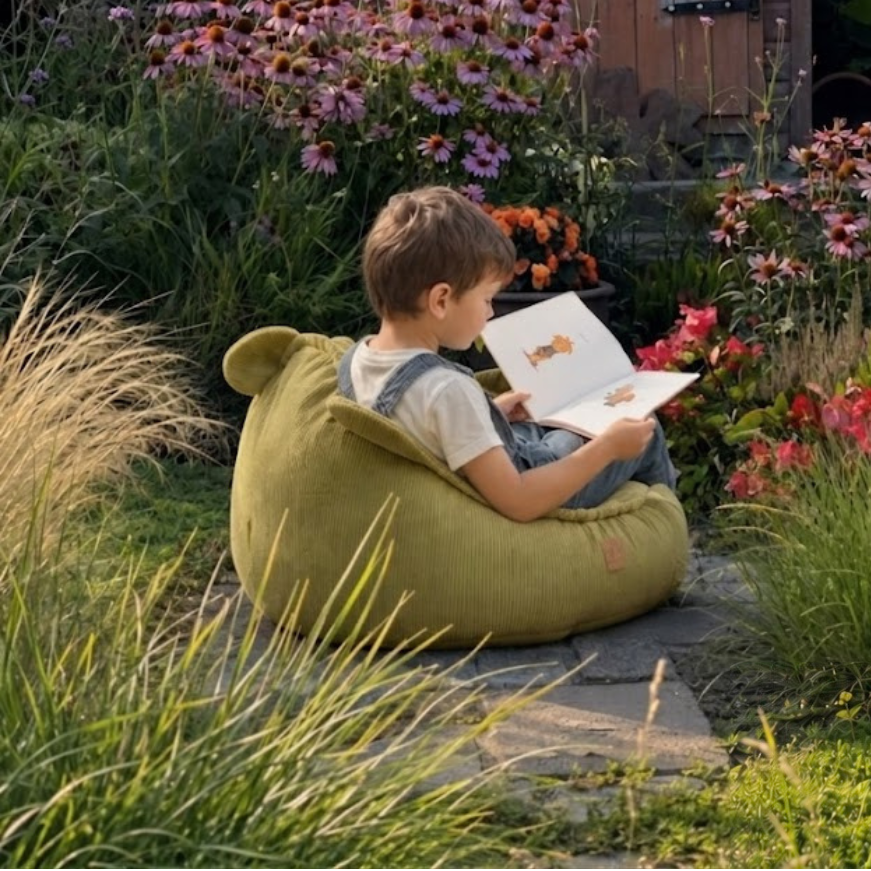 Pouf Ours en velours Corduroy à fines côtes Slimcord