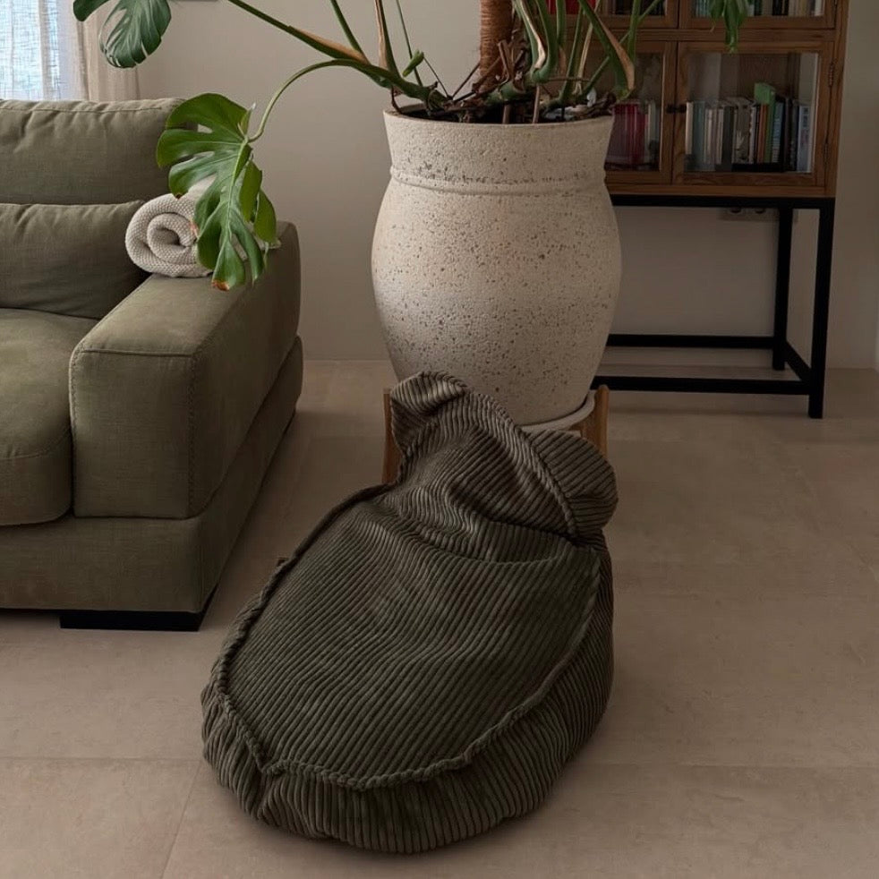 Pouf Ourson en velours Corduroy à larges côtes Aesthetic