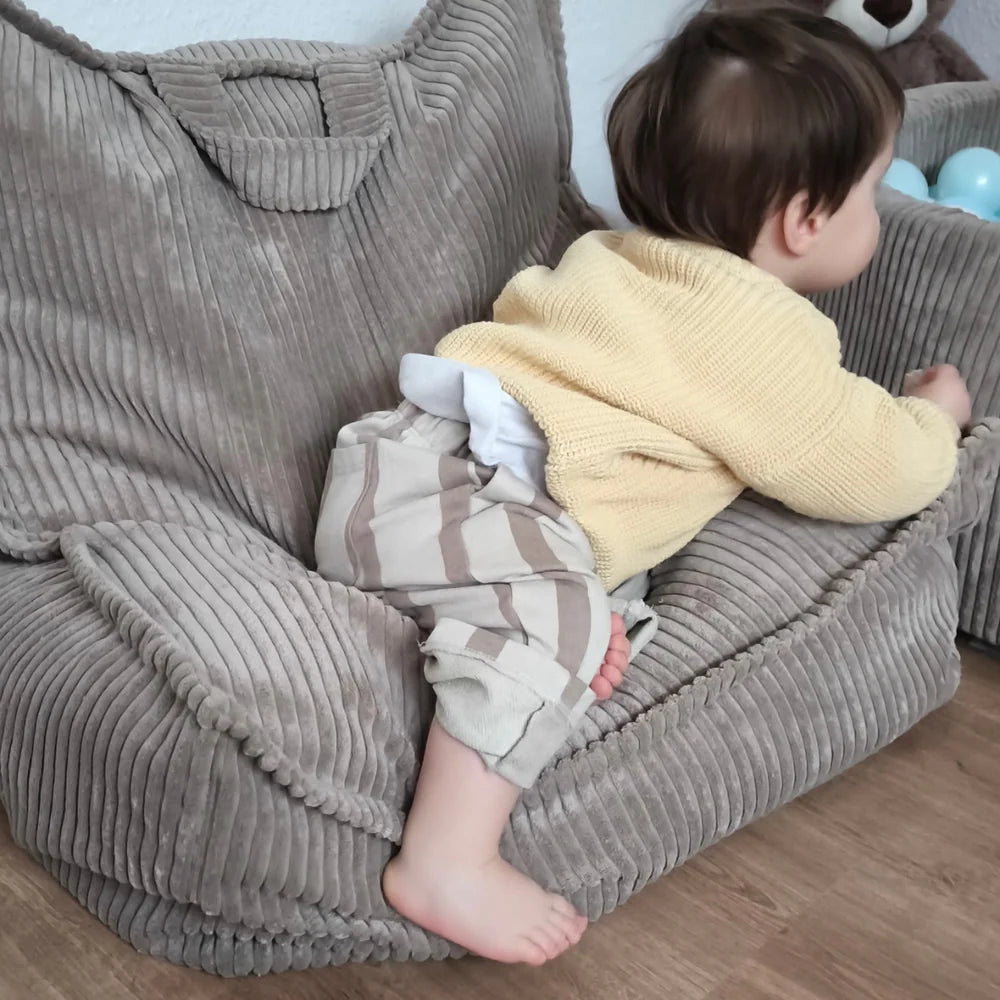 Pouf carré en velours Corduroy à larges côtes Aesthetic