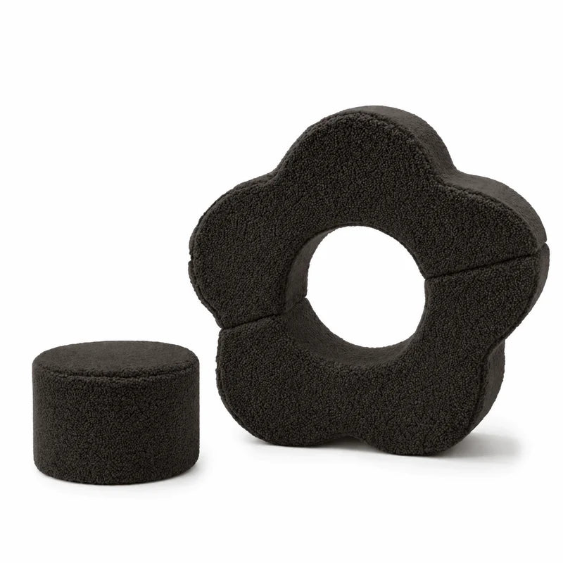 Pouf de motricté modulable Fleur en peluche Bearly | 3 pièces