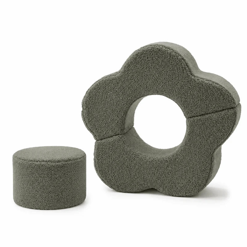 Pouf de motricté modulable Fleur en peluche Bearly | 3 pièces