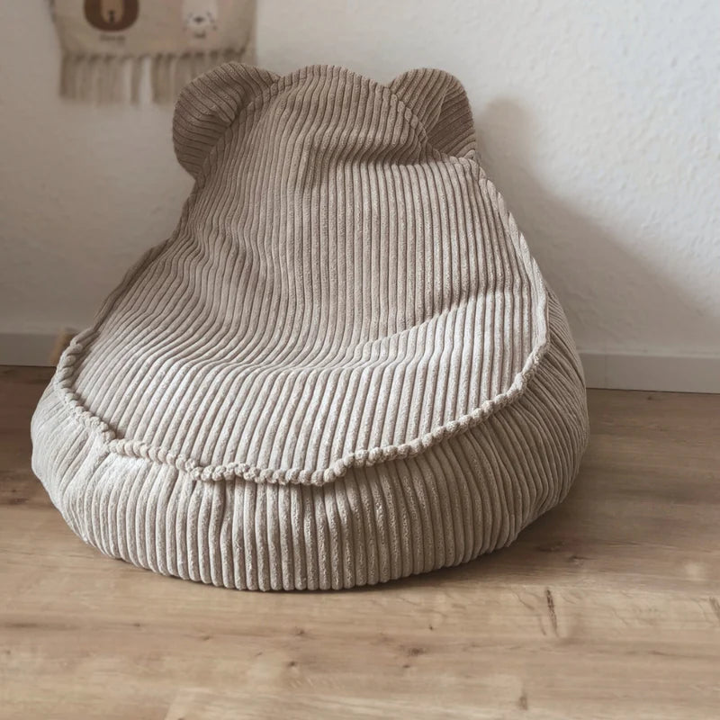 Pouf Ours en velours Corduroy à larges côtes Aesthetic
