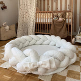 Tapis d’éveil cocon pour bébé en tissu texturé bouclé - Blanc