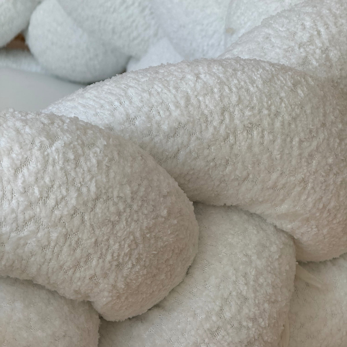 Tresse de lit en tissu texturé bouclé, 150 à 300cm - Blanc | 3 tailles