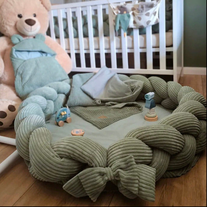 Tapis d'éveil cocon pour bébé en velours Corduroy à larges côtes Aesthetic