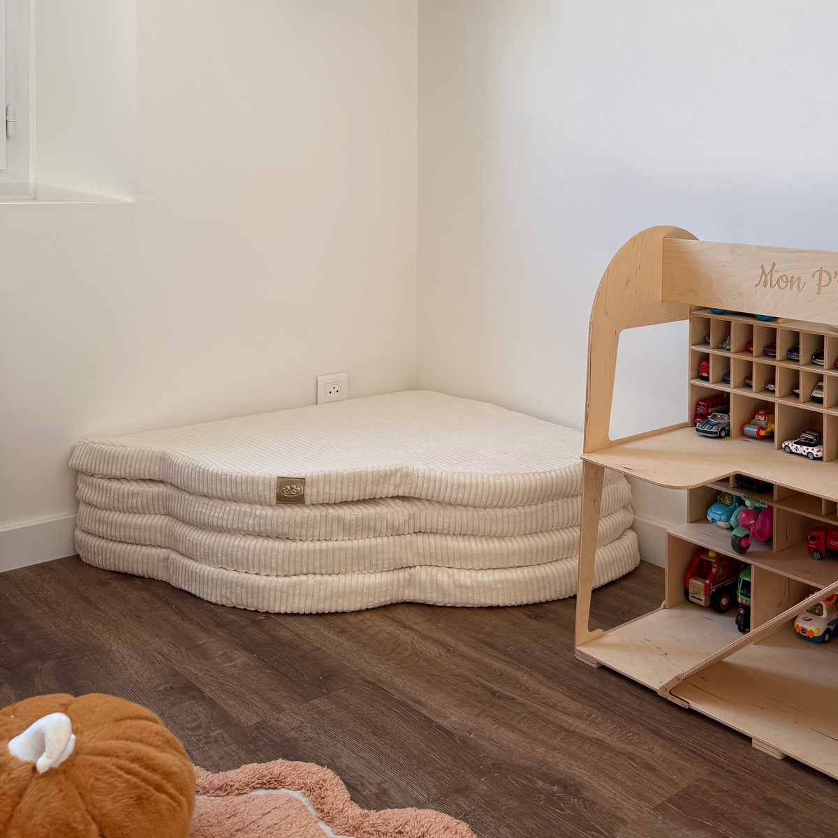 Tapis de jeu et d'éveil épais en velours Corduroy à larges côtes Aesthetic | Nuage