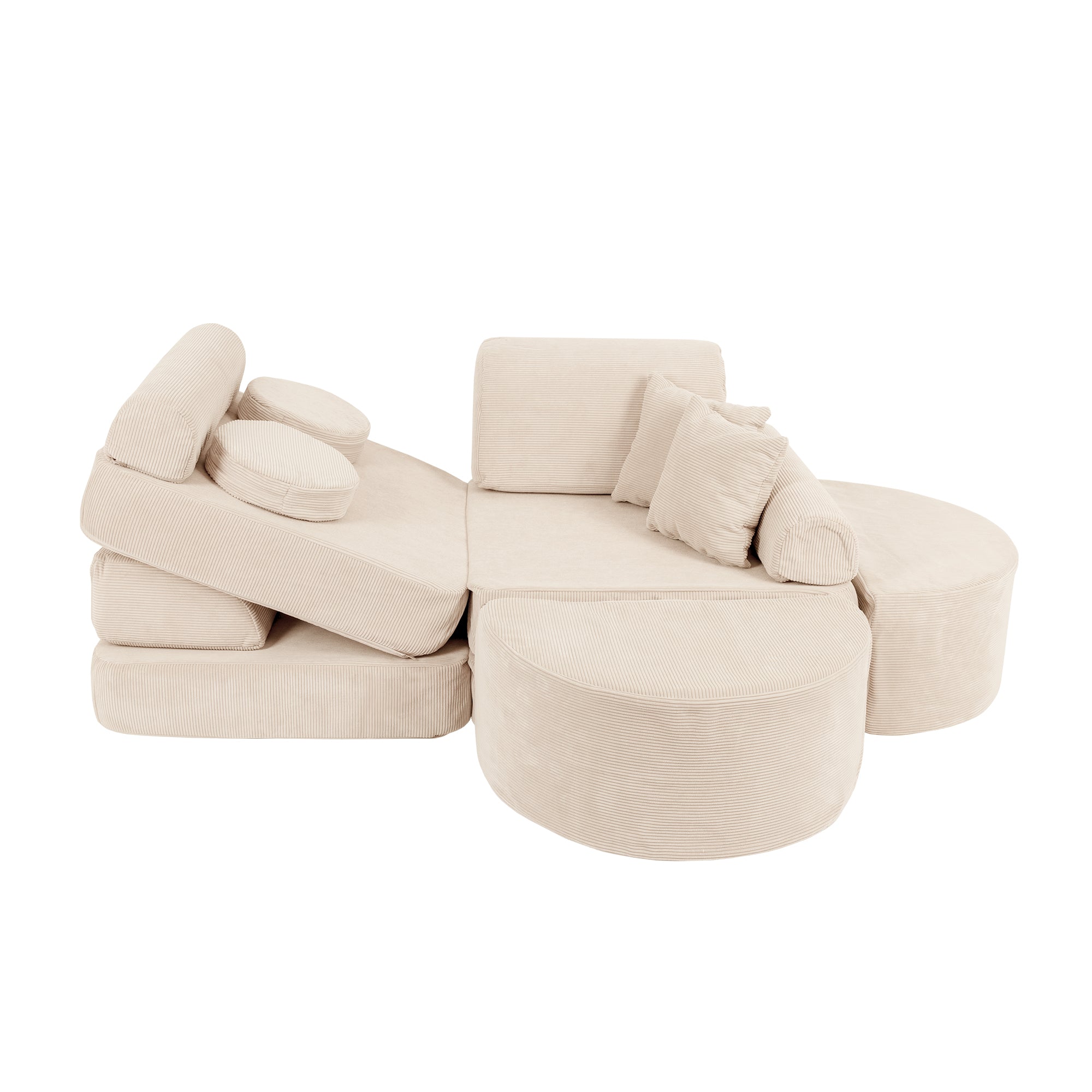 Canapé modulable Pocket en velours Corduroy à fines côtes Slimcord | 12 Pièces