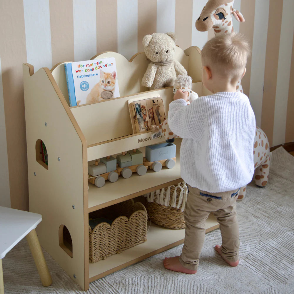 Bibliothèque Montessori avec étagère en bois - Cloudy