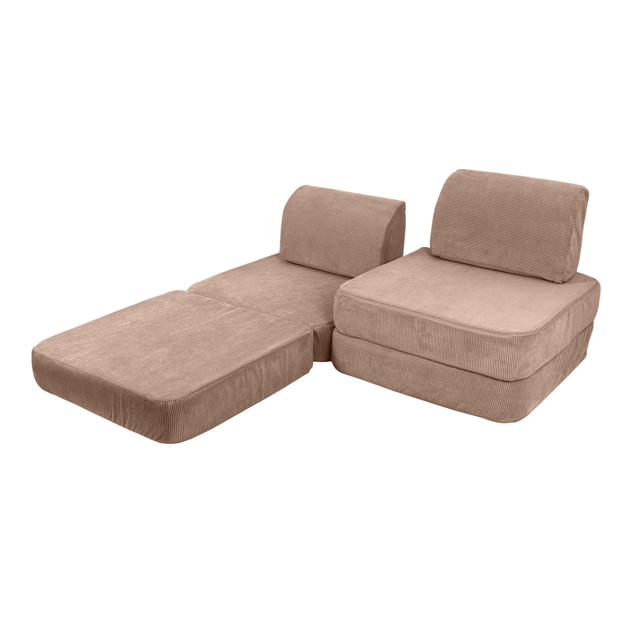 Canapé modulable Pocket en velours Corduroy à fines côtes Slimcord | 4 Pièces