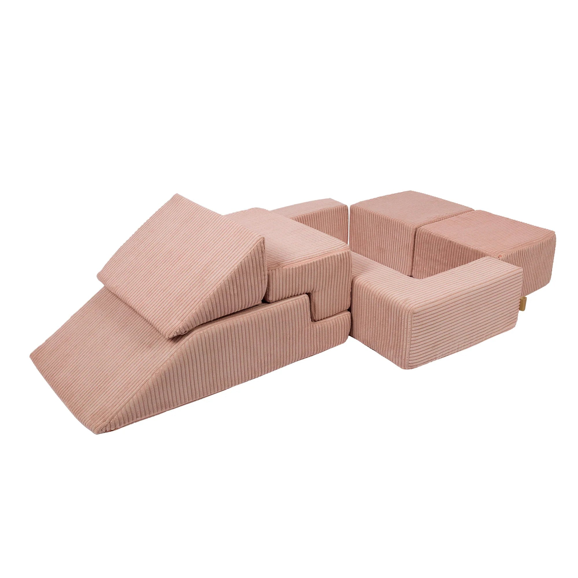 Canapé de jeu modulable Brick 100cm en velours Corduroy à larges côtes Aesthetic | 6 Pièces