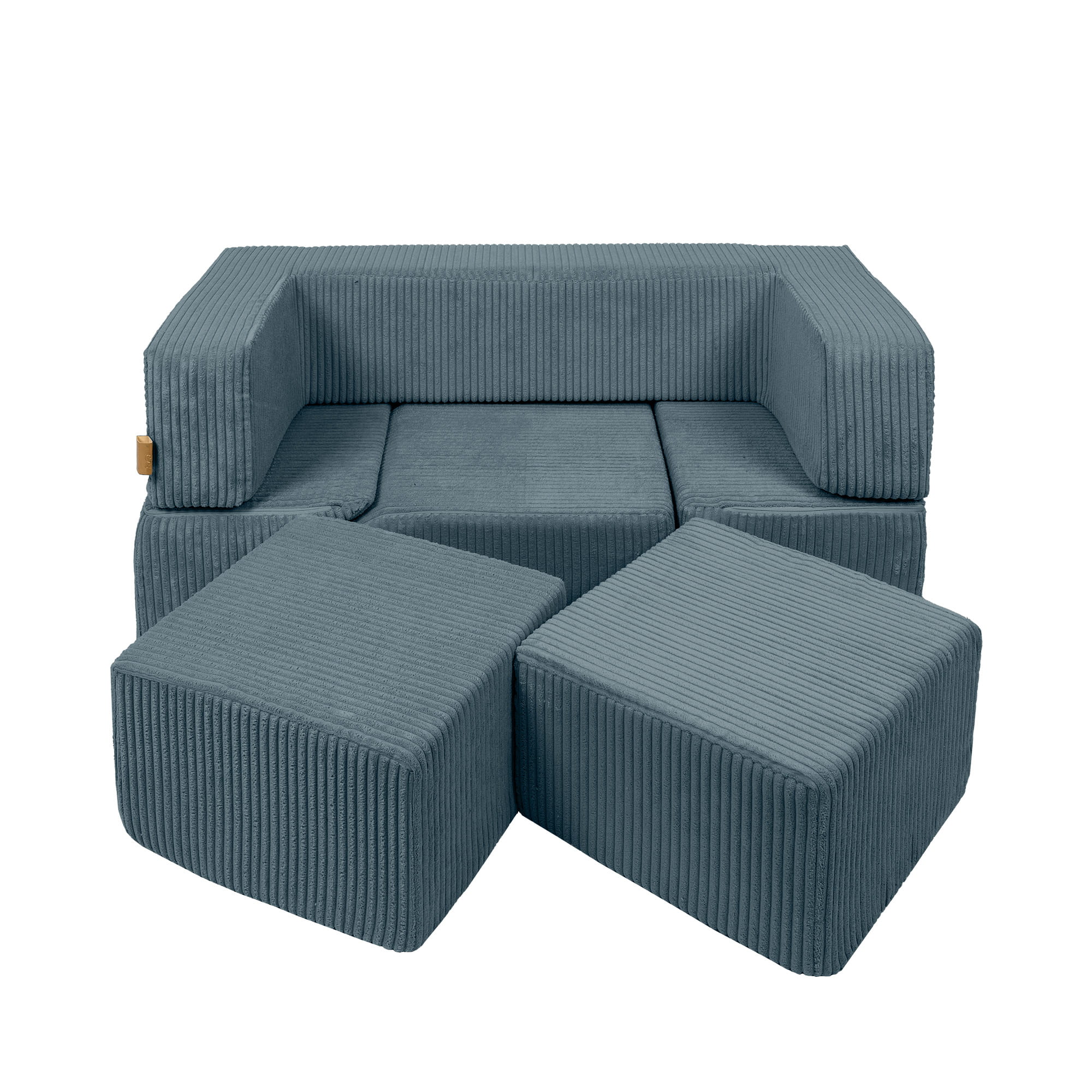 Canapé de jeu modulable Brick 100cm en velours Corduroy à larges côtes Aesthetic | 6 Pièces
