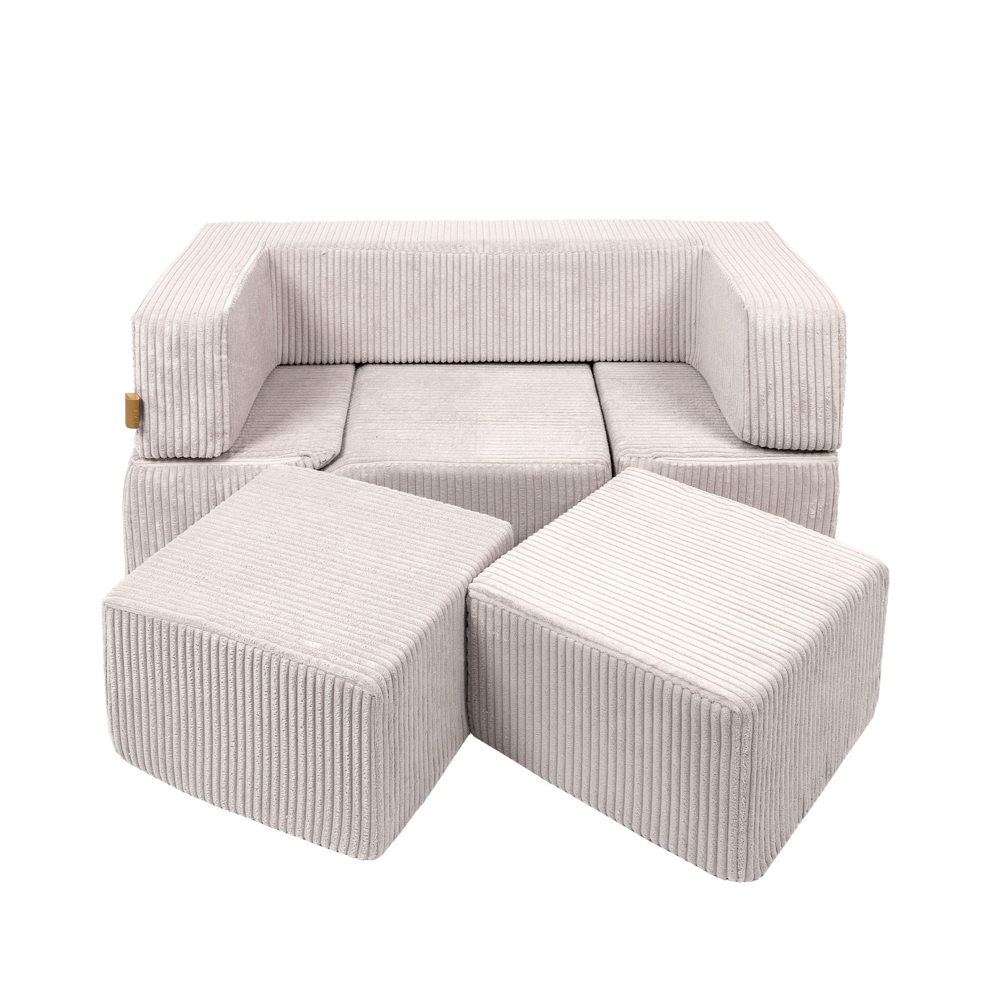 Canapé de jeu modulable Brick 100cm en velours Corduroy à larges côtes Aesthetic | 6 Pièces