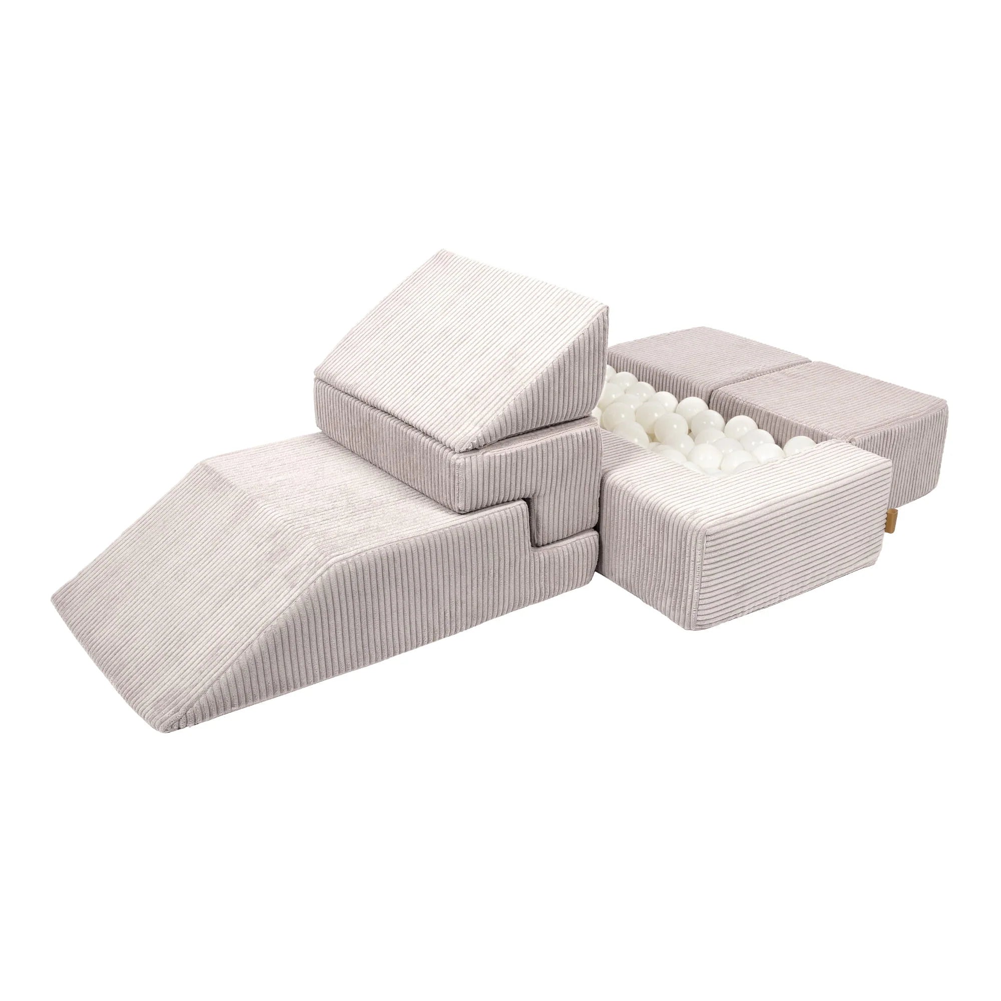 Canapé de jeu modulable Brick 100cm en velours Corduroy à larges côtes Aesthetic | 6 Pièces