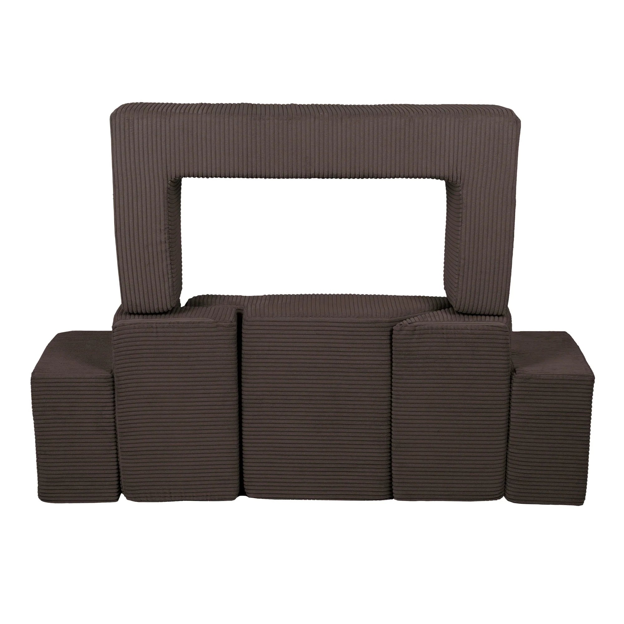 Canapé de jeu modulable Brick 100cm en velours Corduroy à larges côtes Aesthetic | 6 Pièces