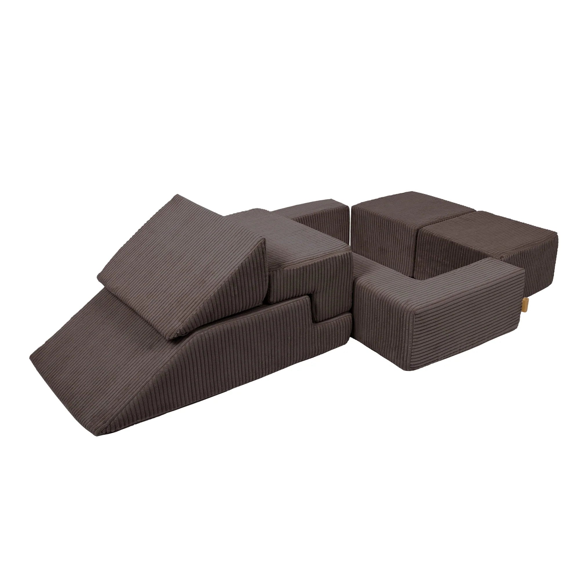 Canapé de jeu modulable Brick 100cm en velours Corduroy à larges côtes Aesthetic | 6 Pièces
