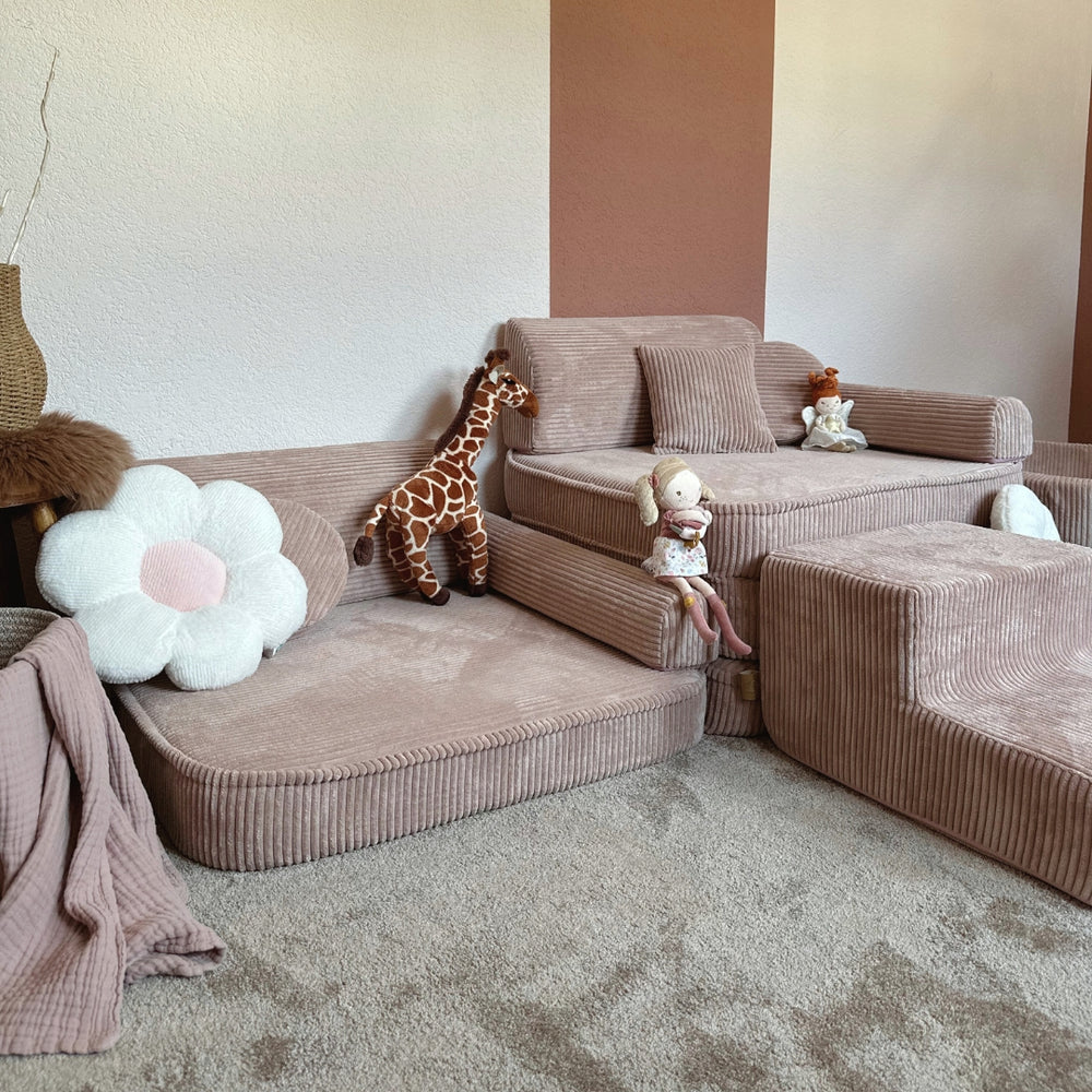 Canapé de jeu modulable Premium 160cm en velours Corduroy à larges côtes Aesthetic | 10 Pièces