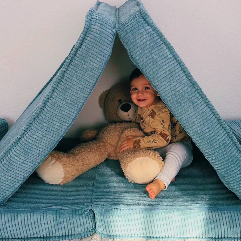 Canapé de jeu modulable Premium 160cm en velours Corduroy à larges côtes Aesthetic | 10 Pièces