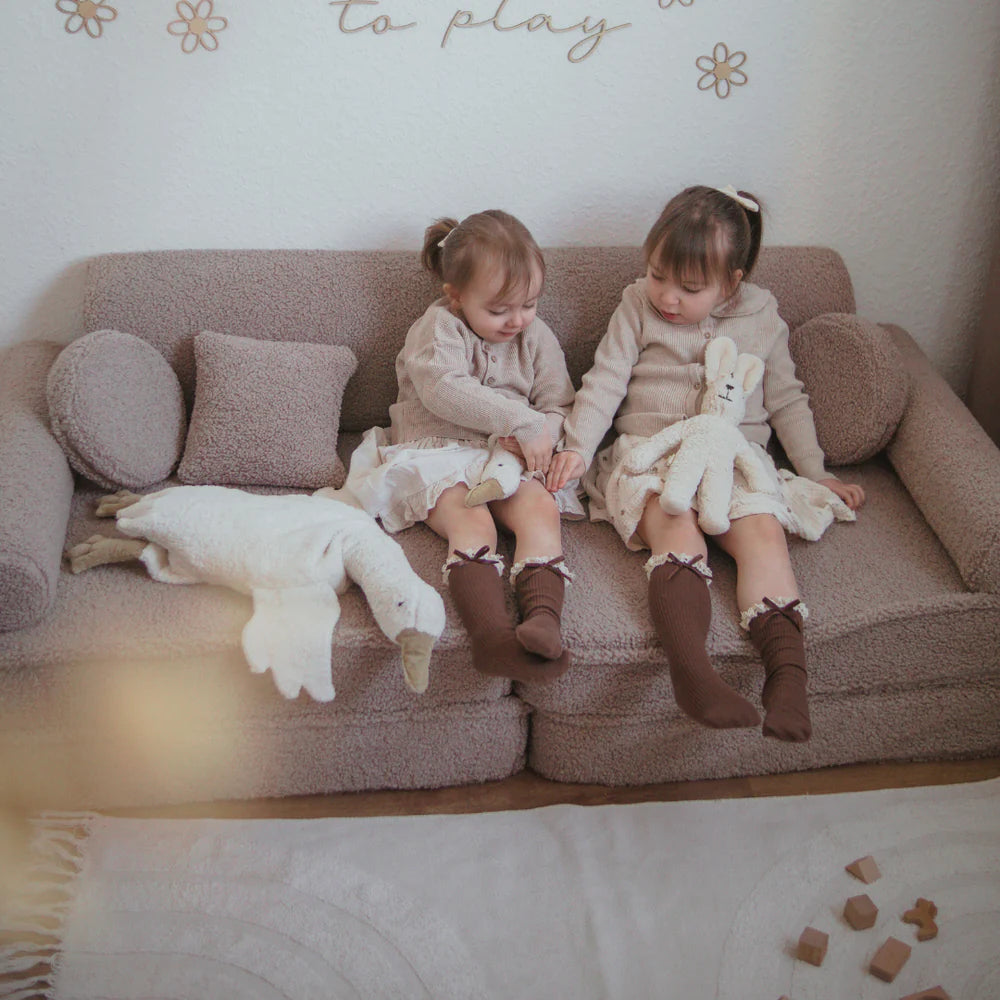 Canapé de jeu modulable Premium 160cm en peluche Bearly | 8 Pièces