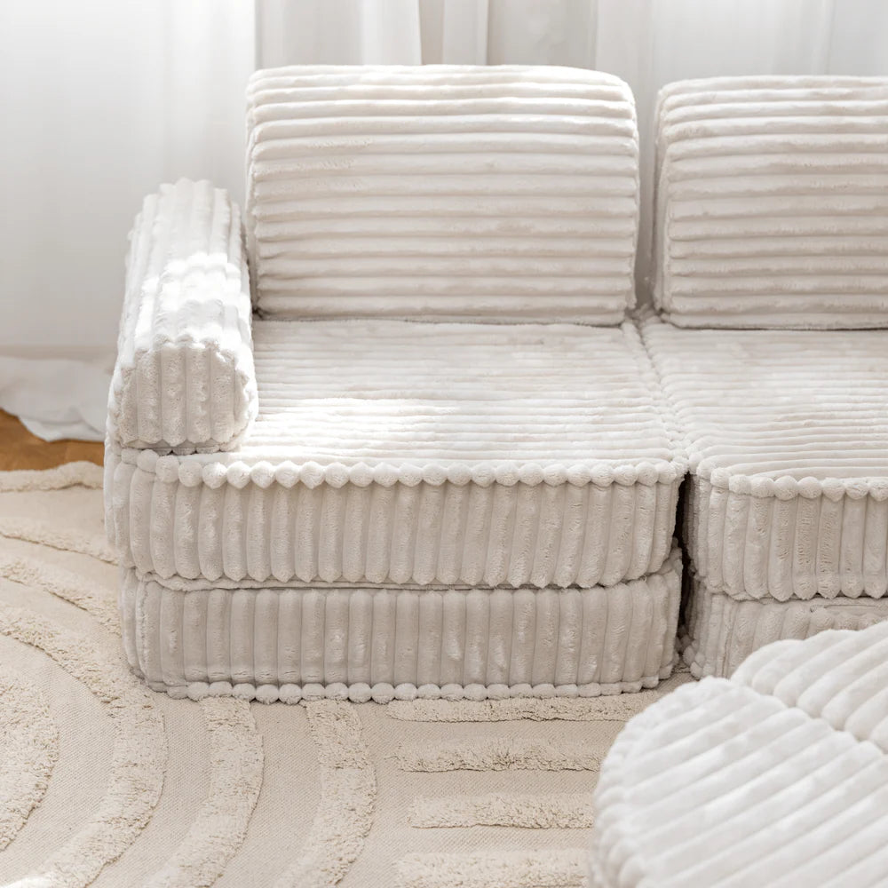 Canapé modulable Pocket en velours côtelé Churros | 10 Pièces