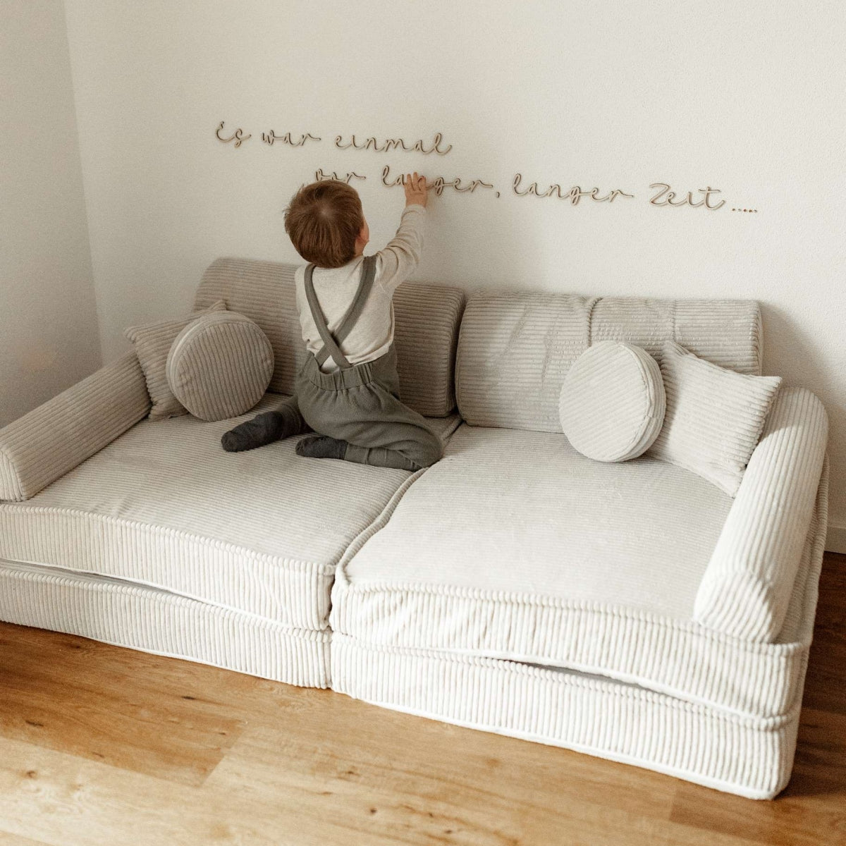 Canapé modulable Premium en velours Corduroy à larges côtes Aesthetic | 10 Pièces