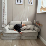 Canapé de jeu modulable Pocket 120cm en velours Corduroy à larges côtes Aesthetic | 10 Pièces