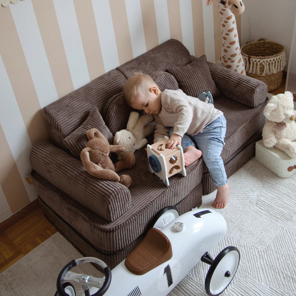 Canapé de jeu modulable Pocket 120cm en velours Corduroy à larges côtes Aesthetic | 10 Pièces