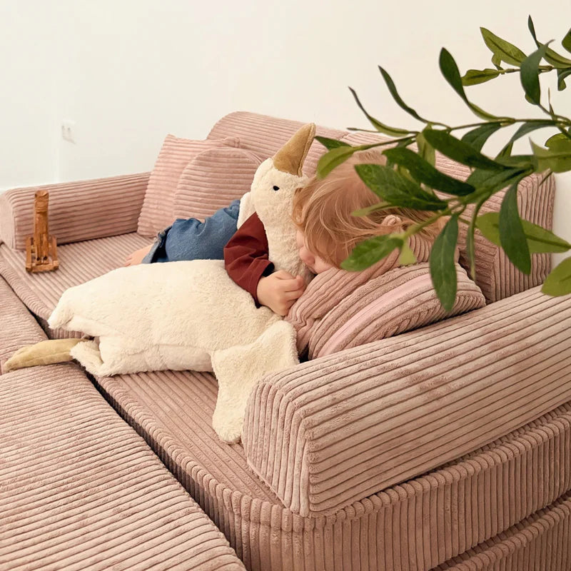 Canapé de jeu modulable Pocket 120cm en velours Corduroy à larges côtes Aesthetic | 10 Pièces