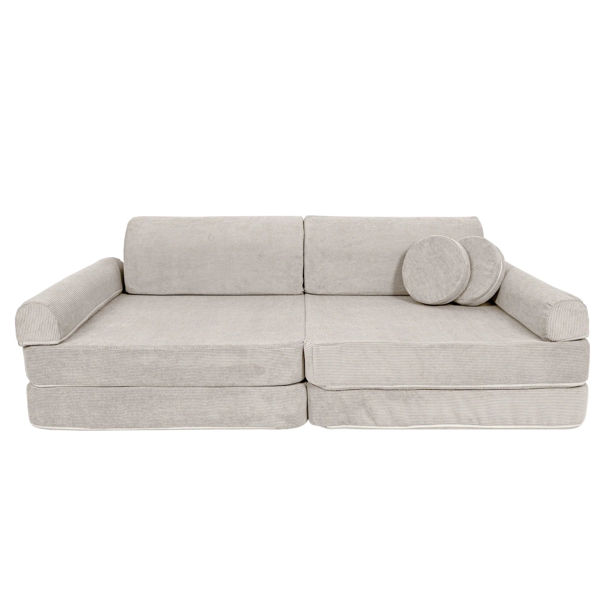 Canapé de jeu modulable Premium 160cm en velours Corduroy à fines côtes Slimcord | 8 Pièces