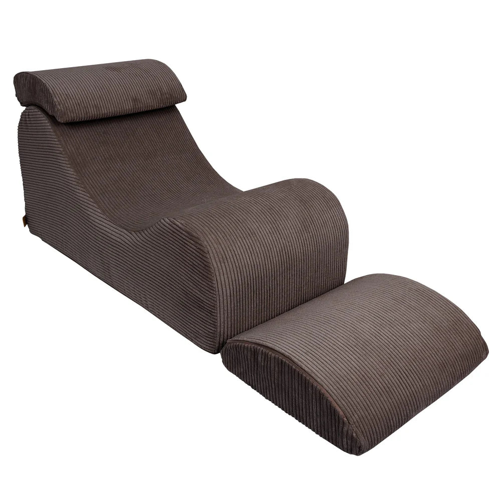 Fauteuil lounge en velours Corduroy à larges côtes Aesthetic