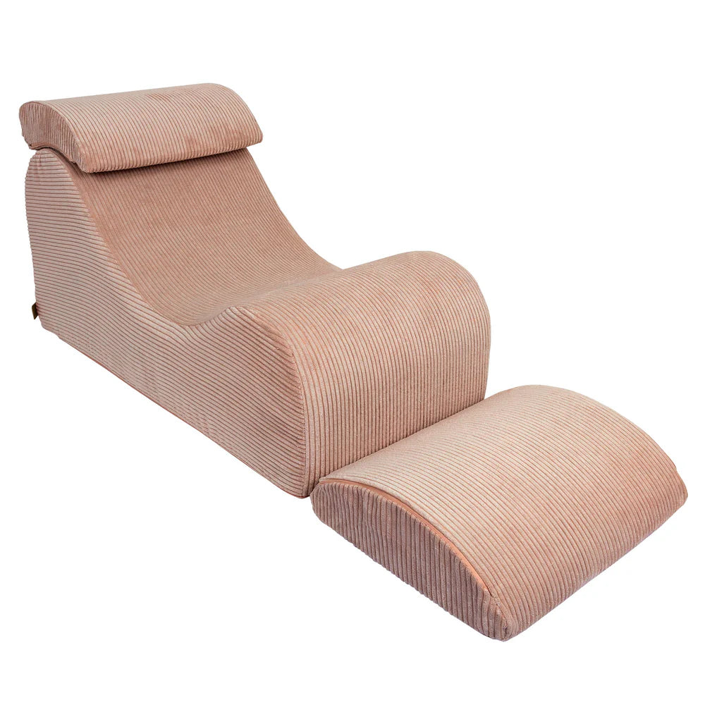 Fauteuil lounge en velours Corduroy à larges côtes Aesthetic
