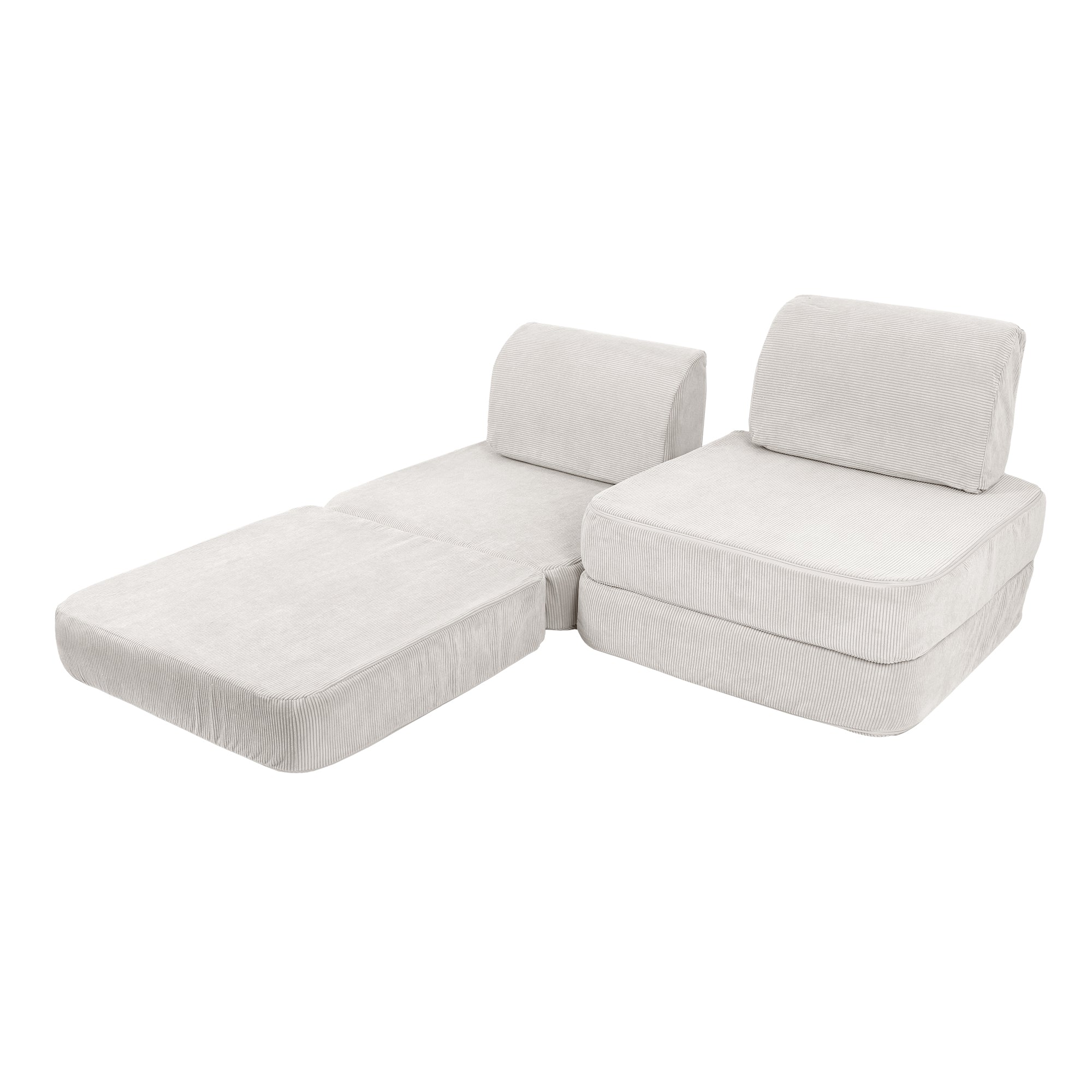 Canapé modulable Pocket en velours Corduroy à fines côtes Slimcord | 4 Pièces