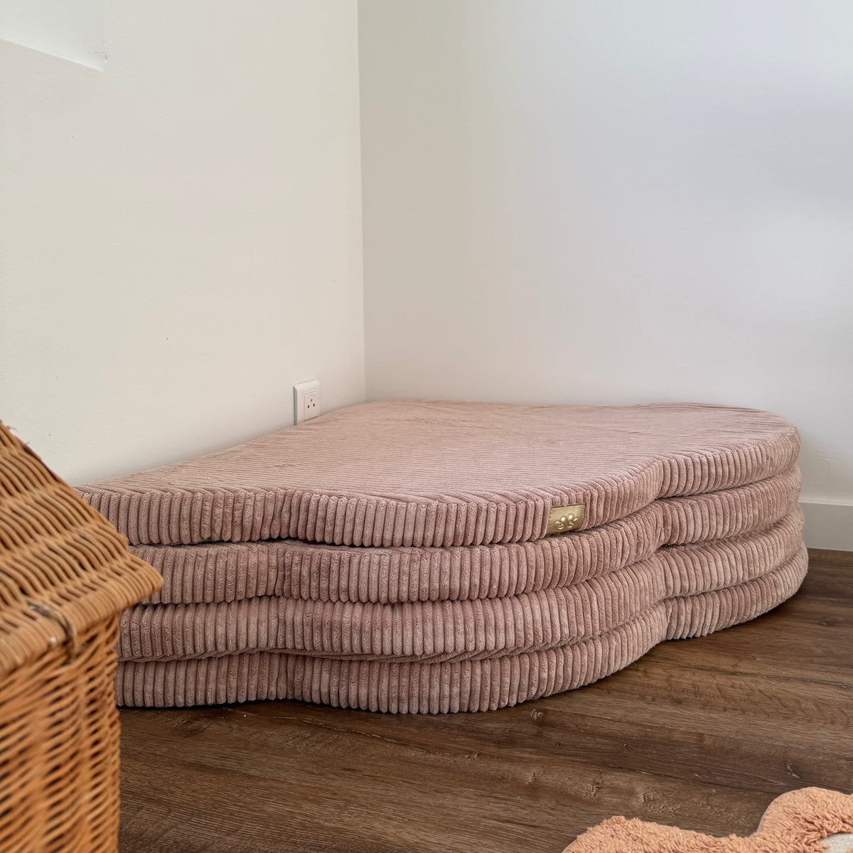 Tapis de jeu et d'éveil épais en velours Corduroy à larges côtes Aesthetic | Nuage