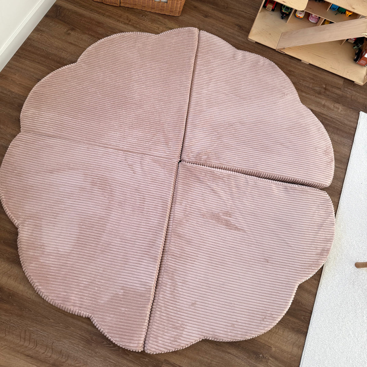Tapis de jeu et d'éveil épais en velours Corduroy à larges côtes Aesthetic | Nuage