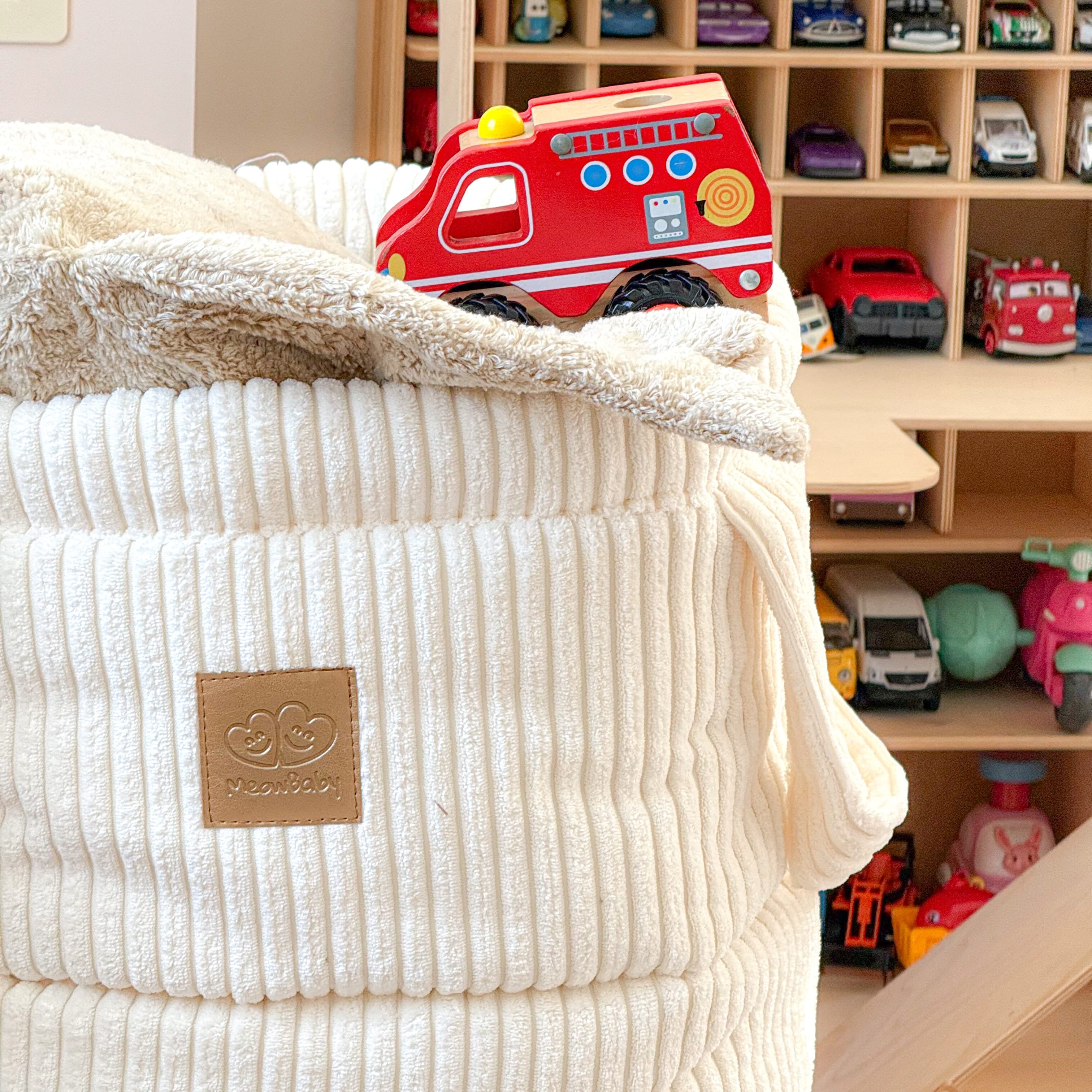 Panier de rangement 50cm en velours Corduroy à larges côtes Aesthetic
