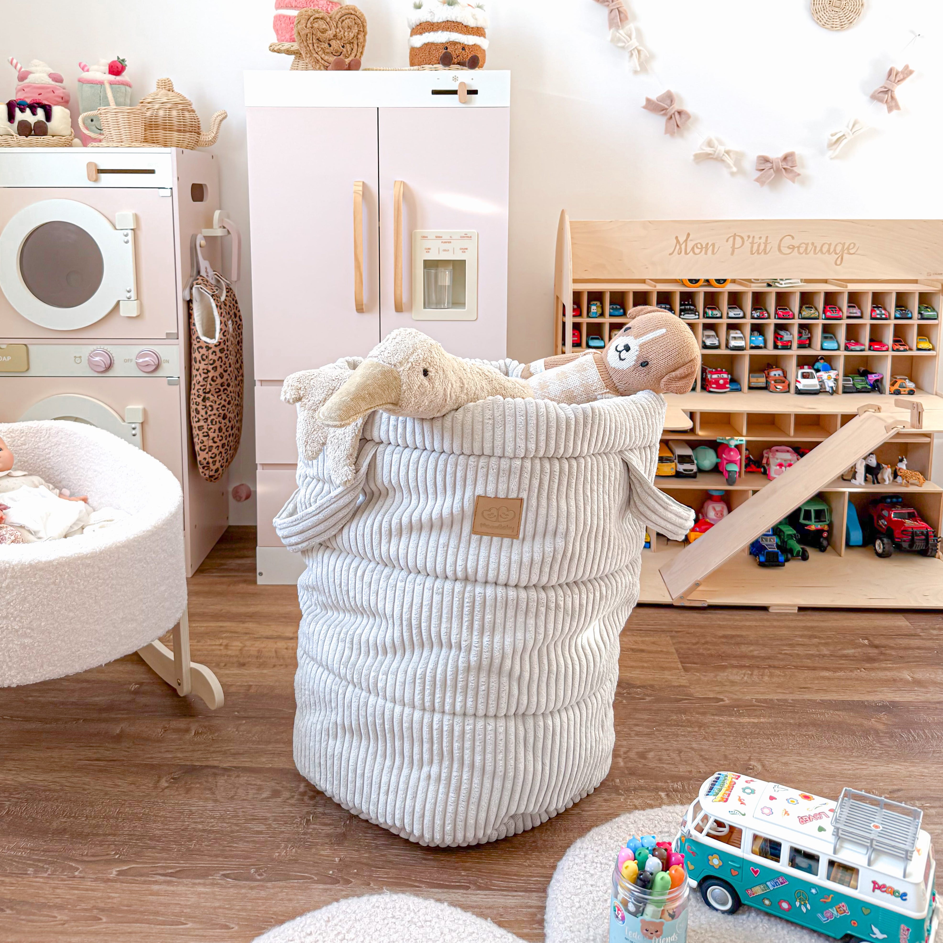 Panier de rangement 50cm en velours Corduroy à larges côtes Aesthetic