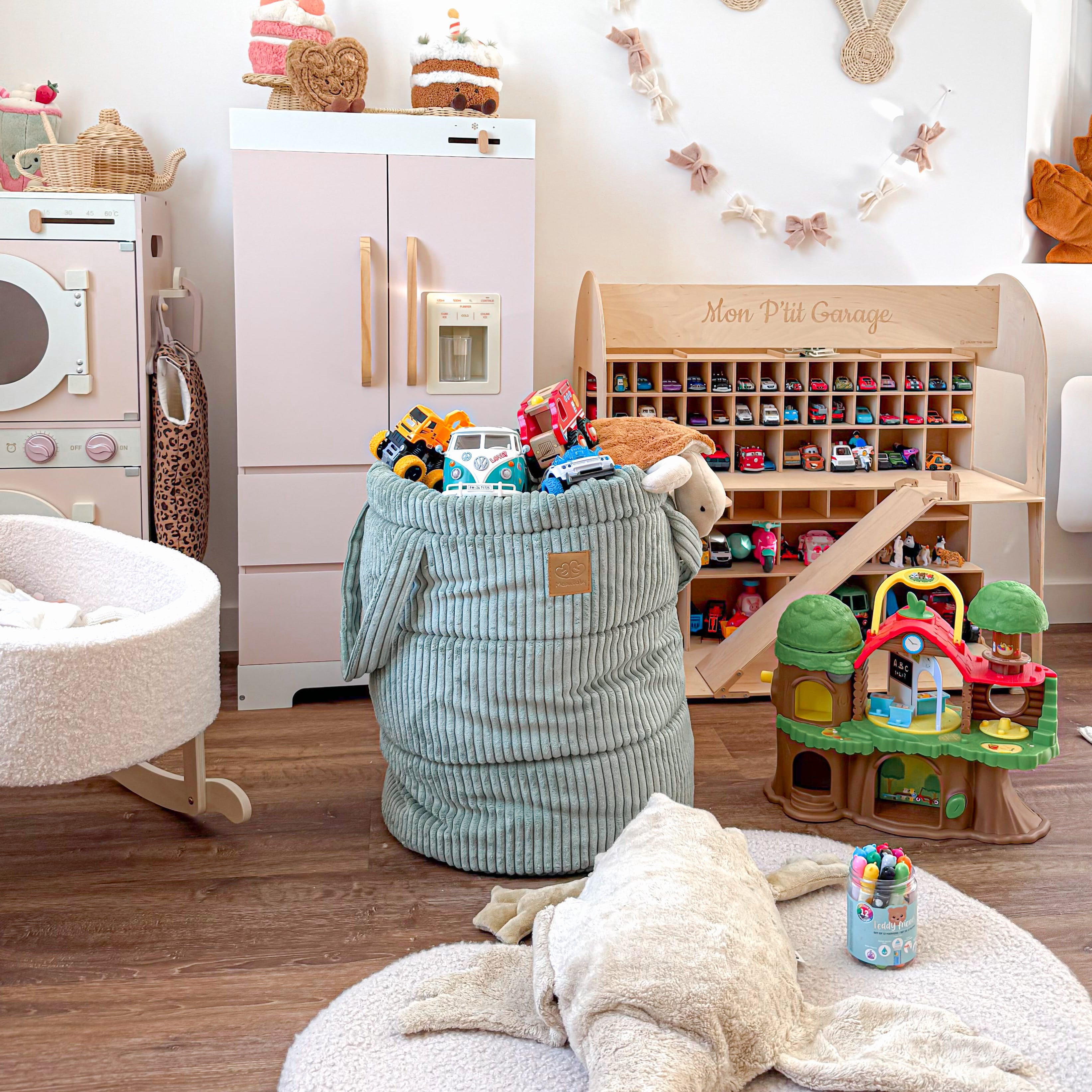 Panier de rangement 50cm en velours Corduroy à larges côtes Aesthetic
