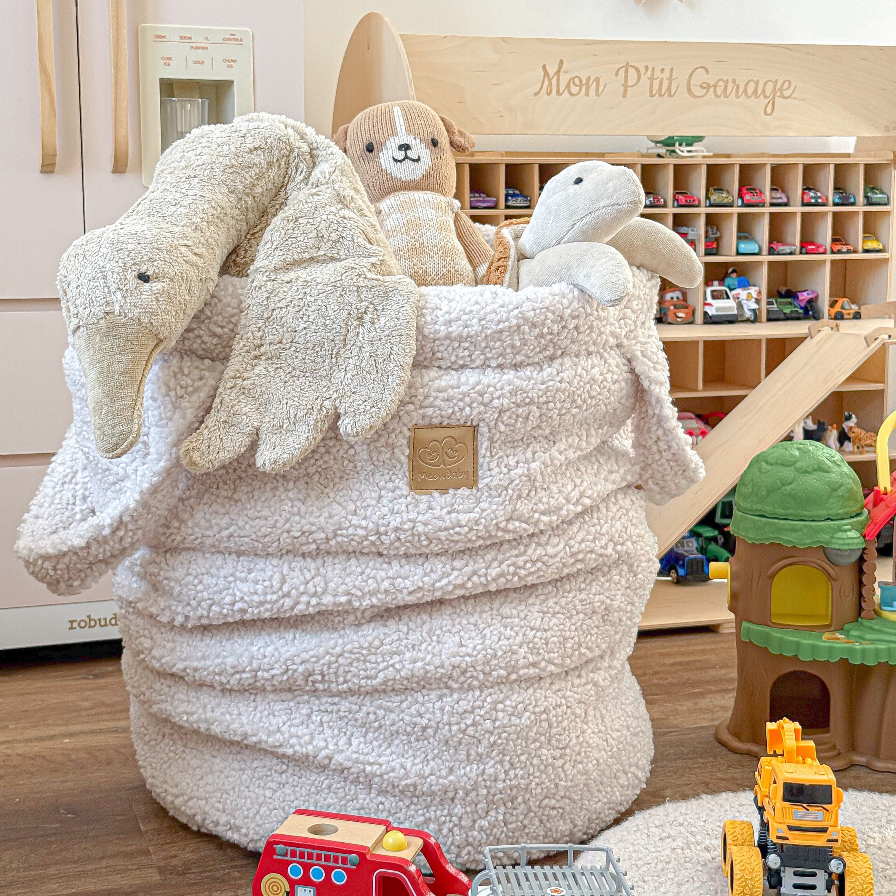 Panier de rangement 50cm en peluche Bearly