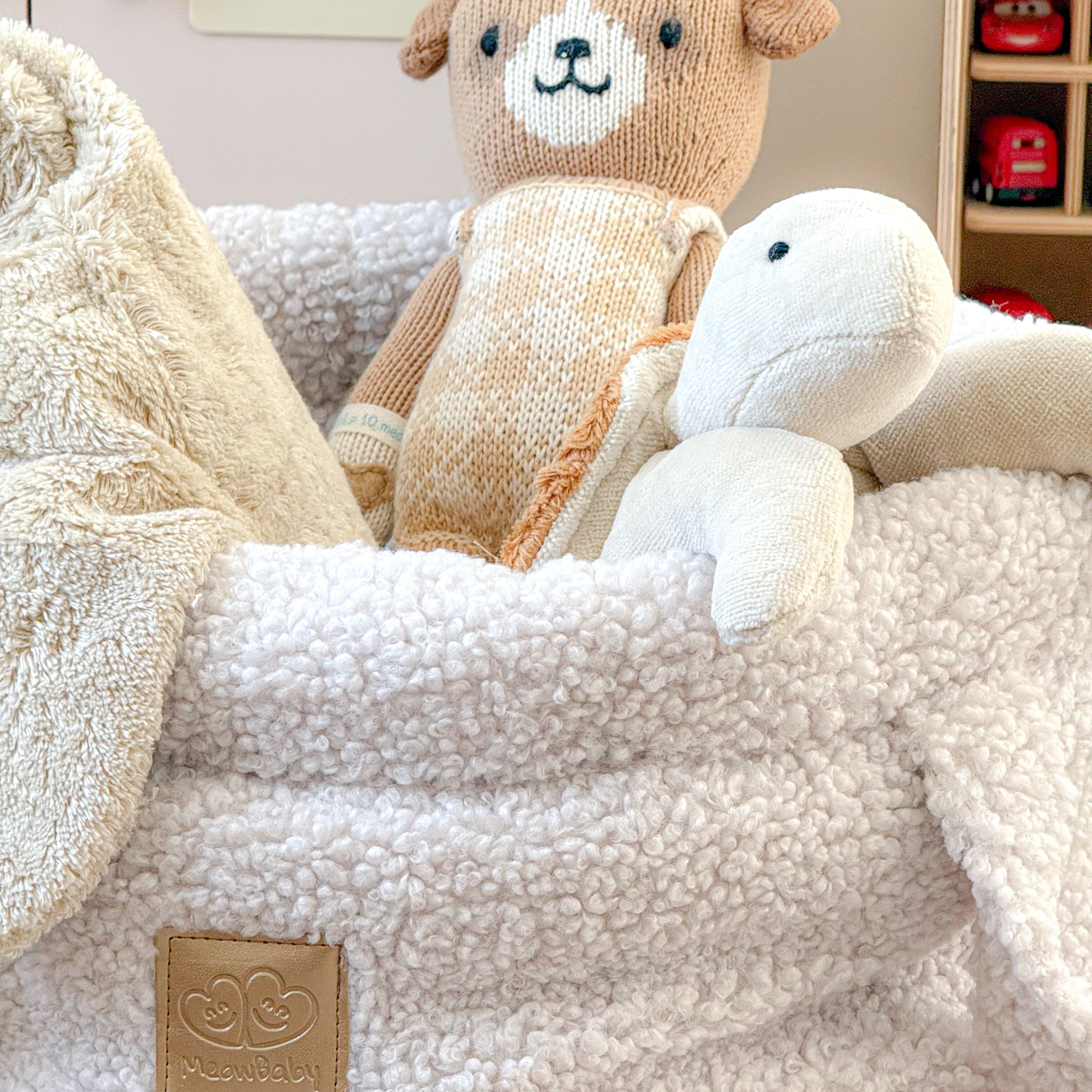 Panier de rangement 50cm en peluche Bearly