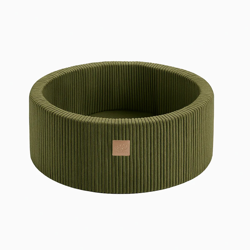 Piscine à balles Aesthetic ronde 90x30 cm en velours Corduroy à larges côtes Aesthetic, 200 balles - Kaki | Balles au choix