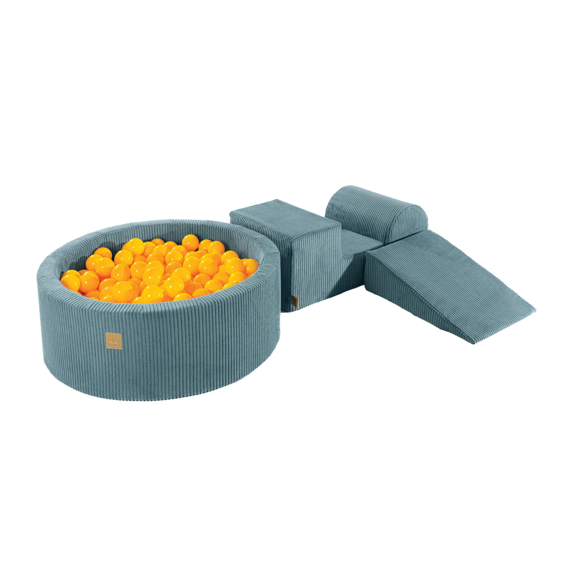 Meowbaby Aesthetic Kids Foam Climbing Blocks Turquoise - Baby Soft Play Set | Balls to Choose