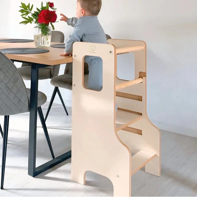 Tour d'observation Montessori ajustable en bois - Cloudy