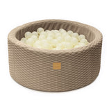 Piscine à balles 90x30 cm en chenille texturée Dune, 200 balles - Marron glacé | Balles au choix